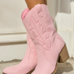 Margo Pink Midi Western Boots